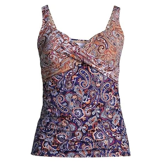NWT Lands' End Women's Underwire Wrap Tankini Swim Top Size 16W $120 GG291 - Picture 4 of 4